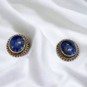 Vintage Lapis Sterling Silver Earrings